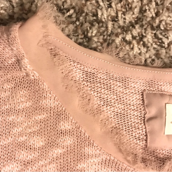 Anthropologie Deletta Blush Pink Lightweight Nubby Sweater - Picture 7 of 13